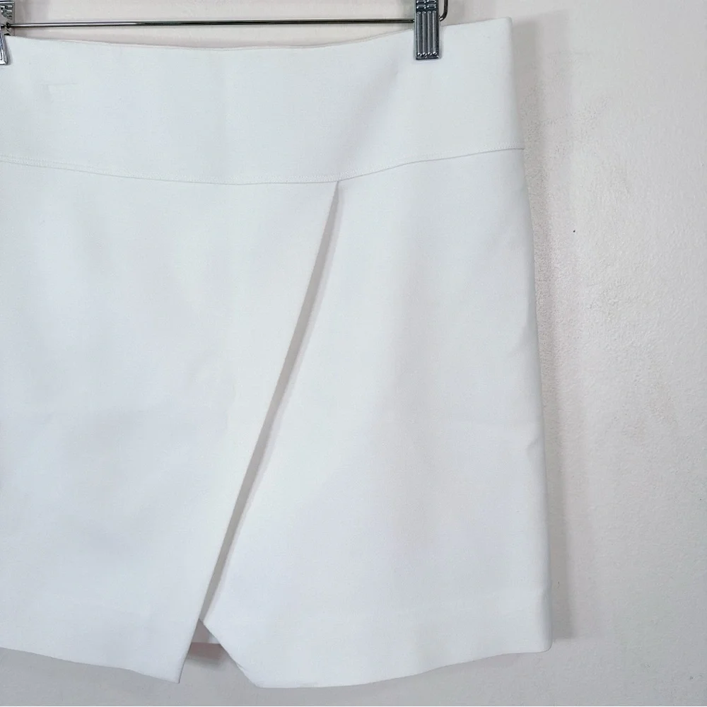 J Crew Womens Size 10 Crossover Wrap Falda Mini Pencil Skirt Ivory Color